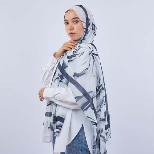 product_image_name-Tie Shop-Chi Chi – Crepe Chiffon  - Black , White - Free Size-2