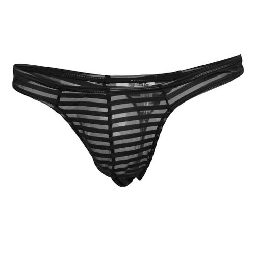 Generic Mens Sheer Mesh Underwear Male Lingerie Stripe Low Waist