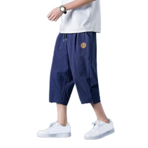 Cotton Capri Pants Pockets, Mens Casual Summer Pants