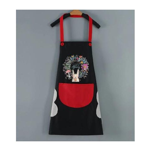 product_image_name-Generic-Stain-Resistant Kitchen Apron with Absorbent Pockets – Comfortable & Stylish Cooking Apron- Black-1