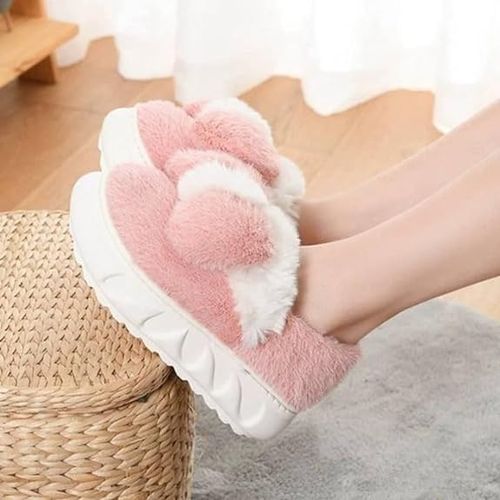 Generic Fluffy Fur Shoes Lined With Velvet In The Shape Of A Bow Home Slippers Best Price Online Jumia Egypt
