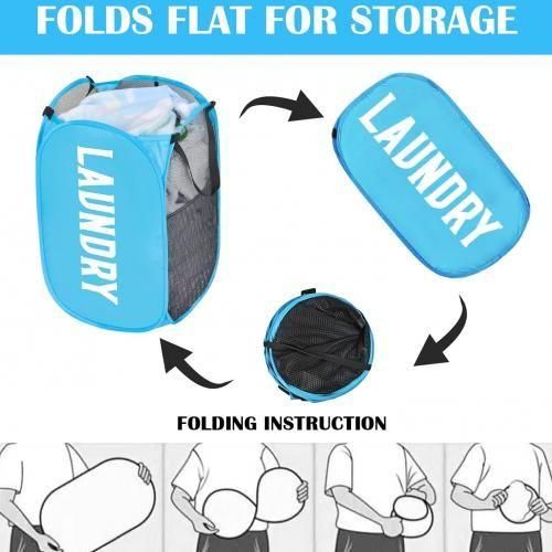 product_image_name-Generic-سلة غسيل قابلة للطي مع حمالات وجيوب جانبية - مجموعتين-4