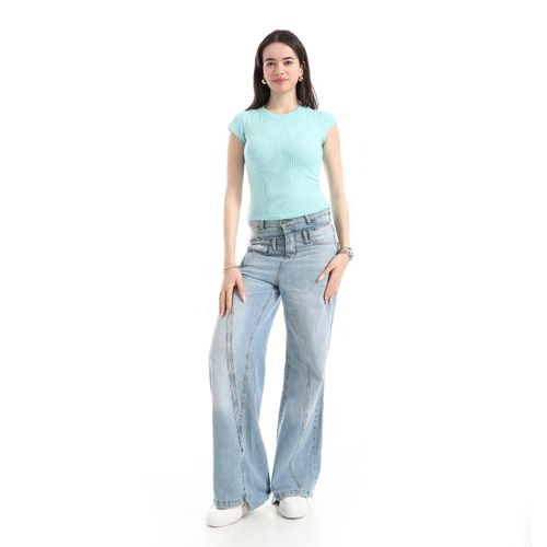 product_image_name-Andora-Comfy Short Sleeve Top - Mint Blue-5
