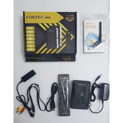 Fortec 666 Receiver + Wifi + Cable Free