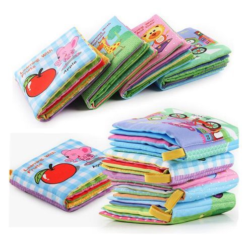 Buy 4 Styles Baby Toys Soft Cloth English Eriting Books Educational Toy in Egypt