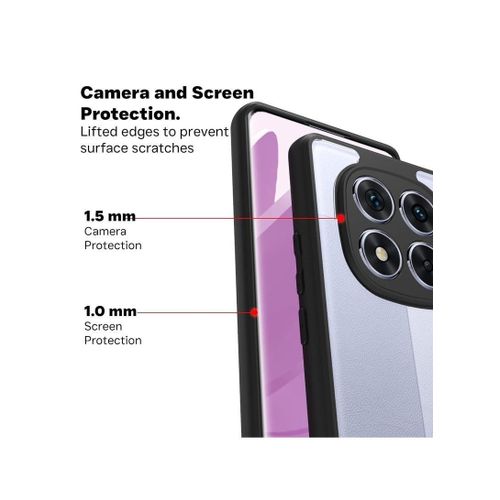 product_image_name-Generic-Redmi Note 14 Pro+ 5G Clear TM Anti Fall Shockproof Case Full Protection Cover with Camera Shied, Transparent With Black Frame-5