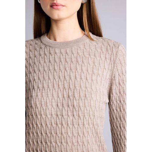 Defacto Regular Fit Crew Neck Beige Pullover - image 4