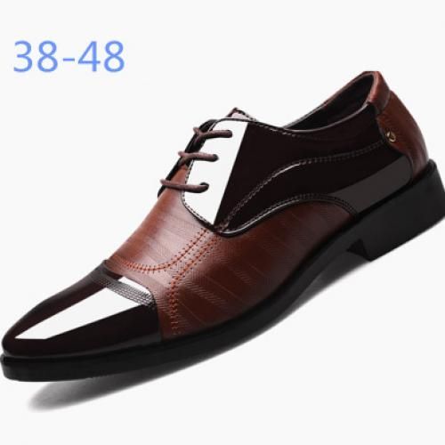 اشتري Fashion Genuine Leather Men Formal Shoes British Style-brown في مصر
