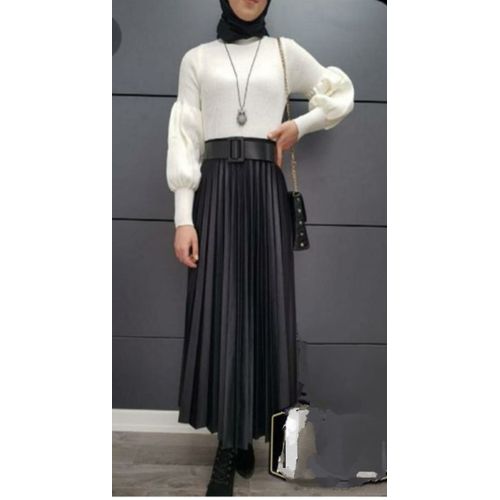 product_image_name-Generic-جيبة بليسية بدون حزام لون اسود خامة عالية الجودة -1