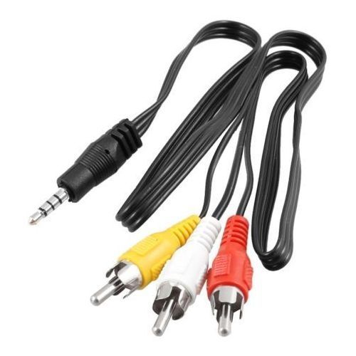 Buy 3.5Mm Male To 3 Rca Audio Video Male Av Camcorder Cable - Black in Egypt