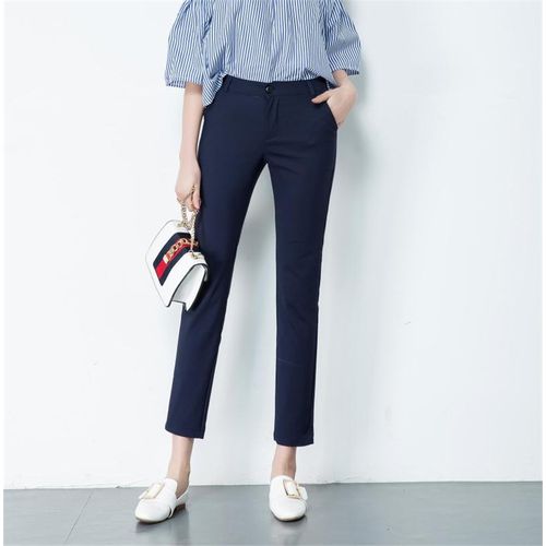 Fashion (navy)New Formal High Waist Pencil Pants Women Casual Oversized 4xl  Korean Office Pantalones Slim OL Candy Color Capris Trousers DOU @ Best  Price Online