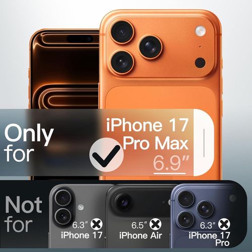 product_image_name-Generic- جراب حماية خلفي شفاف غير لامع بمغناطيس مضاد للصدمات بملمس مريح ومتوافق مع تقنية ماج سيف لموبايل آيفون 17 برو ماكس، 6.9 بوصة، (لون برتقالي) -2