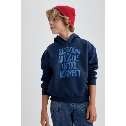 Buy Defacto Boy Knitted Oversize Fit Hooded Long Sleeve Sweat Shirt.. in Egypt