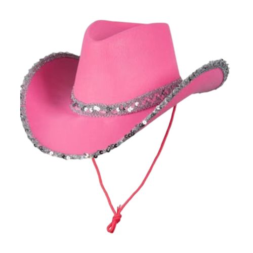 Pink Felt Cowboy Hat for, Women, Men, Cowgirl Costume, Western Party (Adult  Size) 