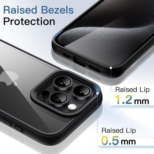 product_image_name-Generic-جراب شفاف فاخر من البولي يوريثين المقاوم للحرارة بإطار سيليكون مضاد للصدمات لحماية مثالية وتصميم أنيق متوافق مع آيفون 15 برو ماكس (شفاف وأسود)-3