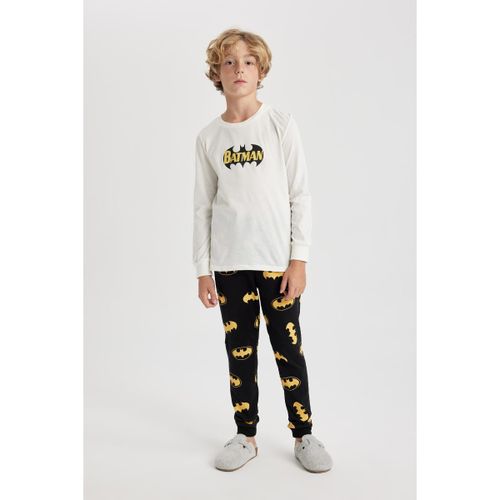 product_image_name-Defacto-Boy Crew Neck Regular Fit Knitted Pyjamas - Ecru-1
