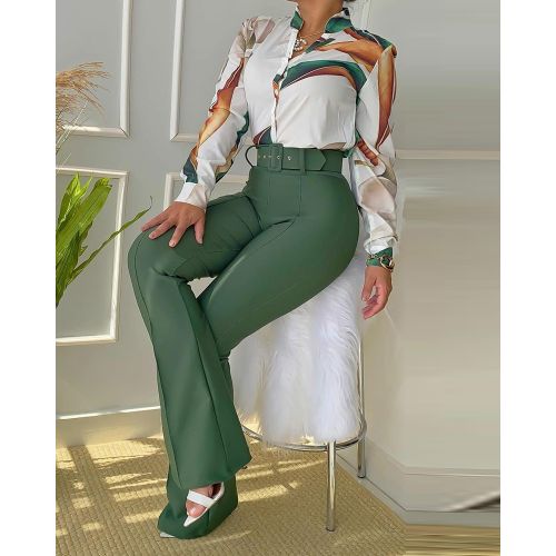 Fashion Womens Belted High Waist Trousers price from jumia in