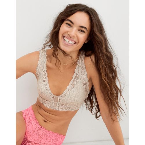 Aerie Eyelash Lace Padded Plunge Bralette @ Best Price Online