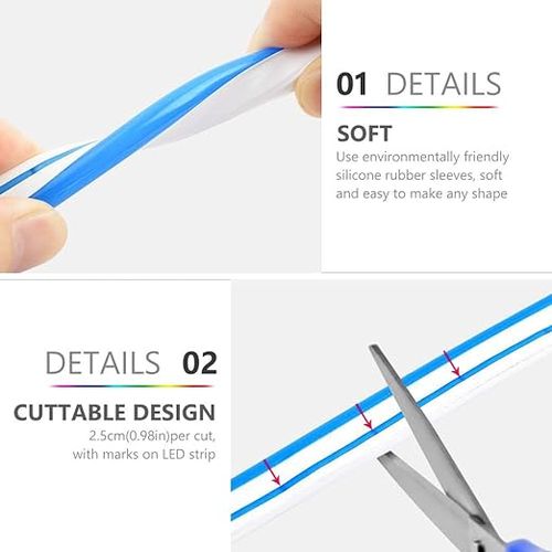 product_image_name-Generic-شريط إضاءة LED رفيع للغاية عالي الجودة مرن قابل للقص، فائق السطوع مقاوم للماء والغبار، 5 ملم 12 فولت، شريط اضاءة LED  ارزق  10 متر + ادبتور-6