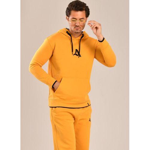 product_image_name-ATTRACT-هودي للجنسين 100% قطن ميلتون باكمام طويلة وجيب امامي – تطريز امامي وخلفي – اصفر-4