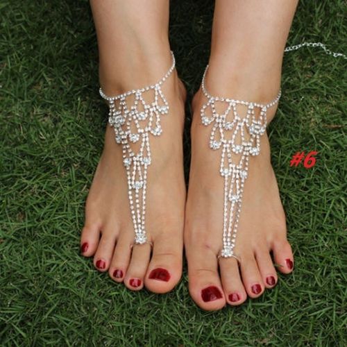 Buy Sexy Hollow Out Bead Sandals Bridal Foot Jewelry Beach Wedding Barefoot  Sandals Online at desertcartINDIA