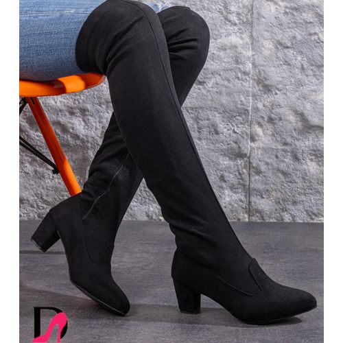 Black long suede boots shop