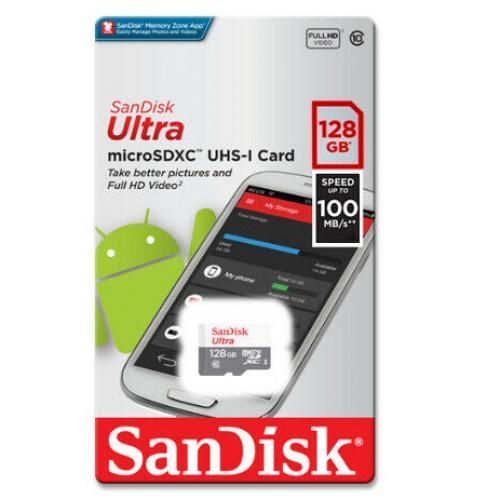 Buy Sandisk Ultra SDSQUNR-128G-GN6MN 128GB 100MB/s UHS-I MicroSDXC Card - Class 10 in Egypt