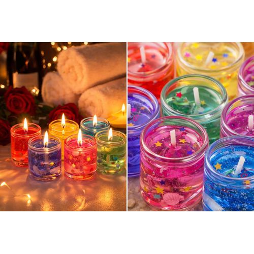 product_image_name-Generic-مجموعة شموع جل ملونة – 12 قطعة بأكواب زجاج شفافة مع نجوم ديكورية-5