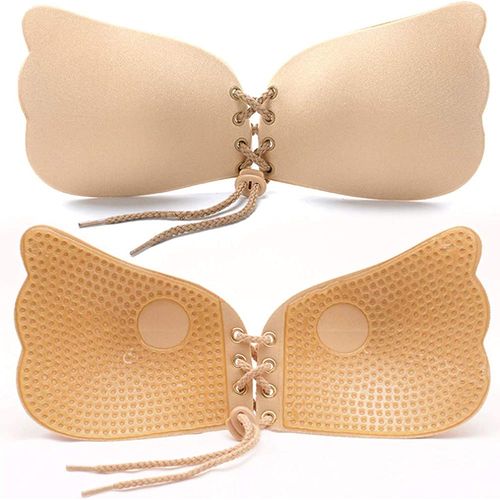 Generic Backless And Strapless Silicone Bra Cup - Beige @ Best