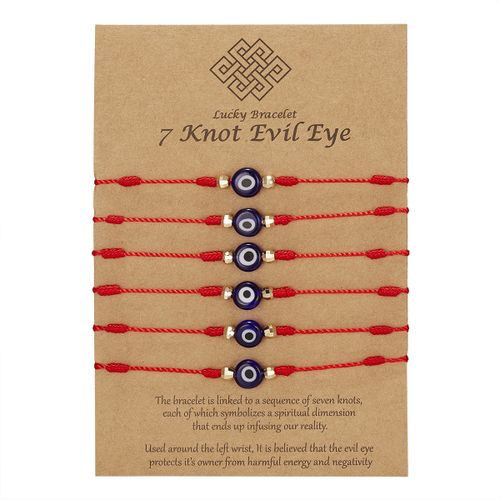 Dropship 6Pcs 7 Knot Lucky Bracelets Evil Eye String Kabbalah Bracelets  Hamsa Hand-Woven Adjustable Red String Amulet For Women Men to Sell Online  at a Lower Price | Doba