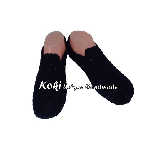 Buy Koki Unique Handmade Men Crochet Slipper - Black in Egypt