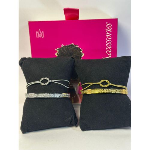 product_image_name-Generic-طقم مايا للزوجين متطابق (2 أساور دينية + 2 أساور) ذهبي للسيدات وفضي للرجال من الفولاذ المقاوم للصدأ 4 قطع-1