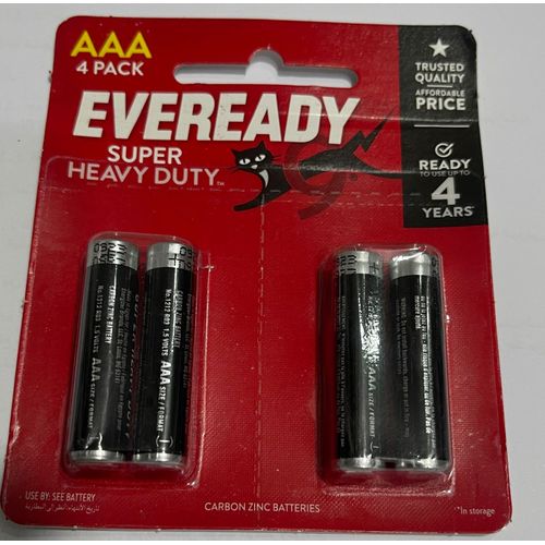 اشتري Eveready Super HD Remote 4 AAA Batteries 4 Pieces – Black في مصر