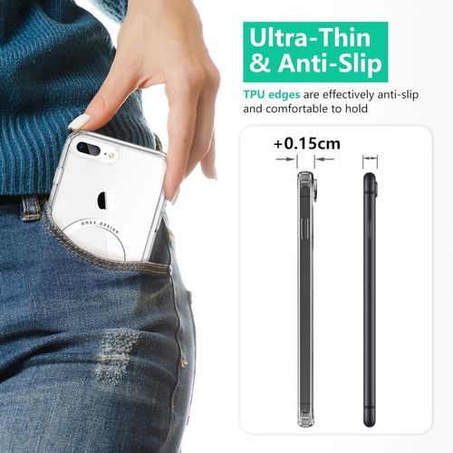 product_image_name-Generic-جراب مغناطيسي شفاف كريستالي لموبايل ايفون 8 بلس/7 بلس من وانز مضاد للاصفرار حماية من السقوط من الدرجة العسكرية، رفيع للغاية ورفيع، متوافق مع شاحن ماج سيف وملحقاته (شفاف) -8