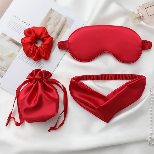 2 Pcs Silk Satin Blindfold Eye Cover Silk Sleeping Mask 