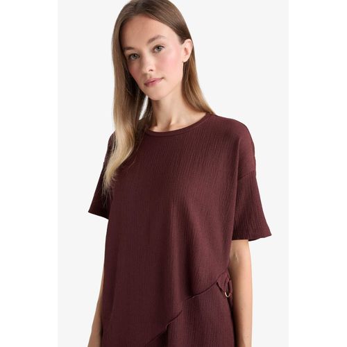 product_image_name-Defacto-Regular Fit Bisiklet Yaka Bürümcük Kısa Kollu Tişört-4