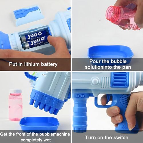 product_image_name-Generic-مسدس صنع الفقاعات - مسدس فقاعات بـ32 فتحة - الة فقاعات بازوكا - قاذف فقاعات للاطفال في الاماكن المغلقة والمفتوحة والحفلات والهالوين وعيد الفصح والعام الجديد وهدايا الكريسماس - (ازرق)-6