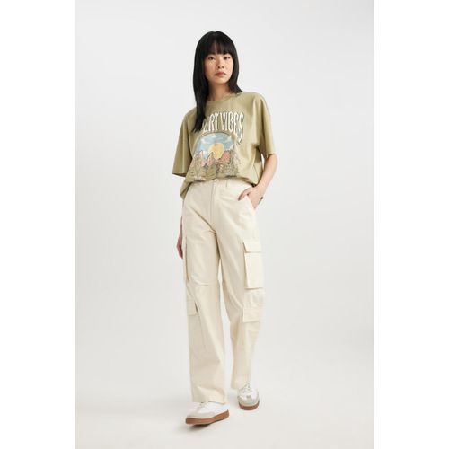 product_image_name-Defacto-Woman Straight Fit Cargo Gabardine Trousers-3