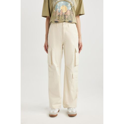 product_image_name-Defacto-Woman Straight Fit Cargo Gabardine Trousers-4