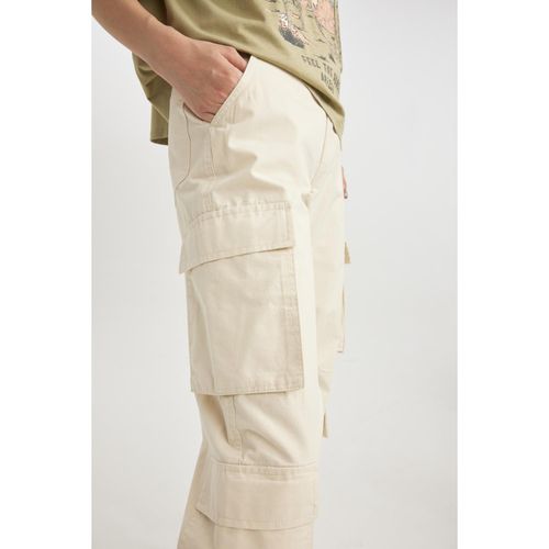 product_image_name-Defacto-Woman Straight Fit Cargo Gabardine Trousers-5