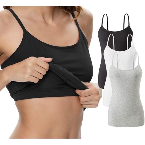 Mesery Bundle Of (3) Shelf Bra Camisoles Adjustable Spaghetti