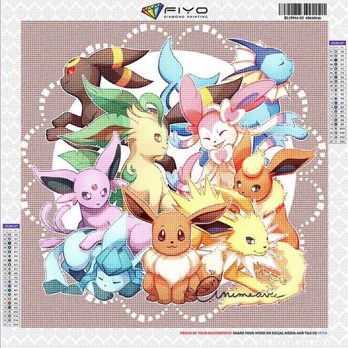 5D Diamond Painting Kit, Pokemon Cross Stitch