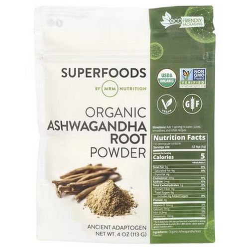product_image_name-MRM NUTRITION-Super Foods Organic Ashwagandha Root Powder 113g-1