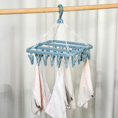 Generic Foldable Laundry Hanger Dryer , Laundry Clip W. 32 Clips,Clip Blue  @ Best Price Online