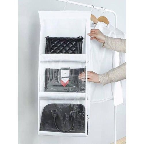 product_image_name-Generic-منظم شنط معلق شفاف لخزانة الملابس حامل حقائب يد نسائية موفر للمساحة منظم خزانة بجيوب واقية من الغبار والرطوبة-3