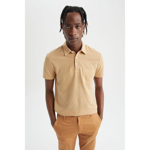product_image_name-Defacto-Man Polo Neck Modern Fit Short Sleeve Polo T-Shirt - Vison-1