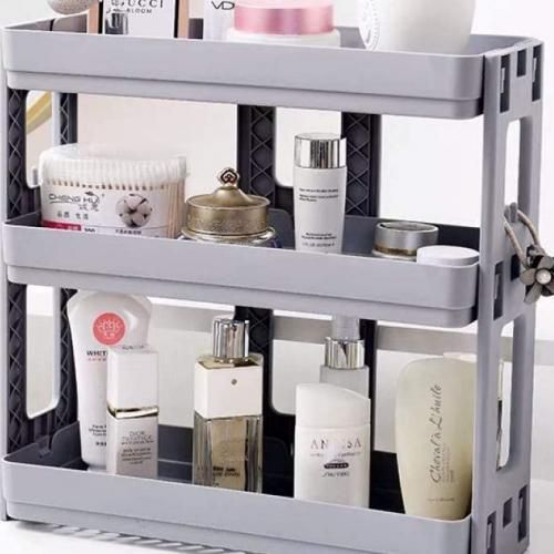 Buy Mini Bathroom Organizer Rack, Cosmetic Organizer ,Kitchen Organizer ,Rack Pantry Makeup Box Organizer Case, (3 Tier, Gray). in Egypt