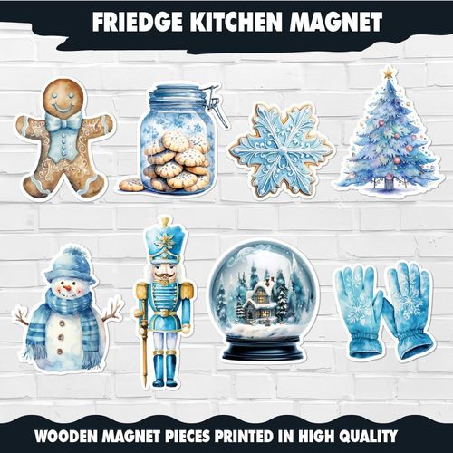 product_image_name-Generic-مغناطيس ثلاجة بنمط الكريسماس، مغناطيس احتفالي للأعياد مع سانتا كلوز وهدايا وندفات الثلج وديكور السنة الجديدة للثلاجة وديكور المطبخ والحرف اليدوية وإضافة لمسة جمالية للمنزل-2