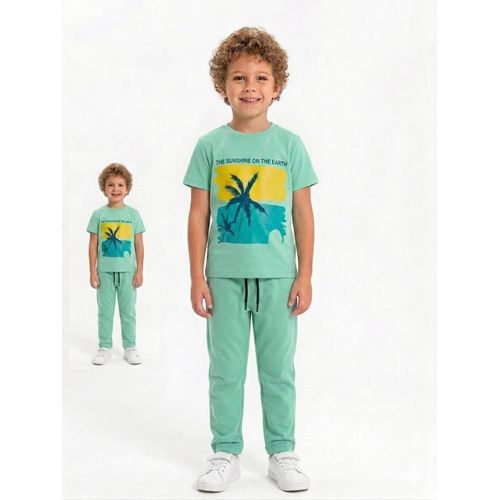 product_image_name-Generic-طقم بيجاما للأطفال لون اخضر مينت-1