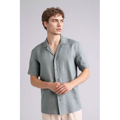 product_image_name-Defacto-Regular Fit Polo Collar Linen Shirt-4